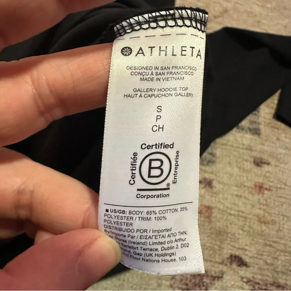Athleta Gallery Hoodie Top, Black Size Small Athletic - Picture 12 of 12